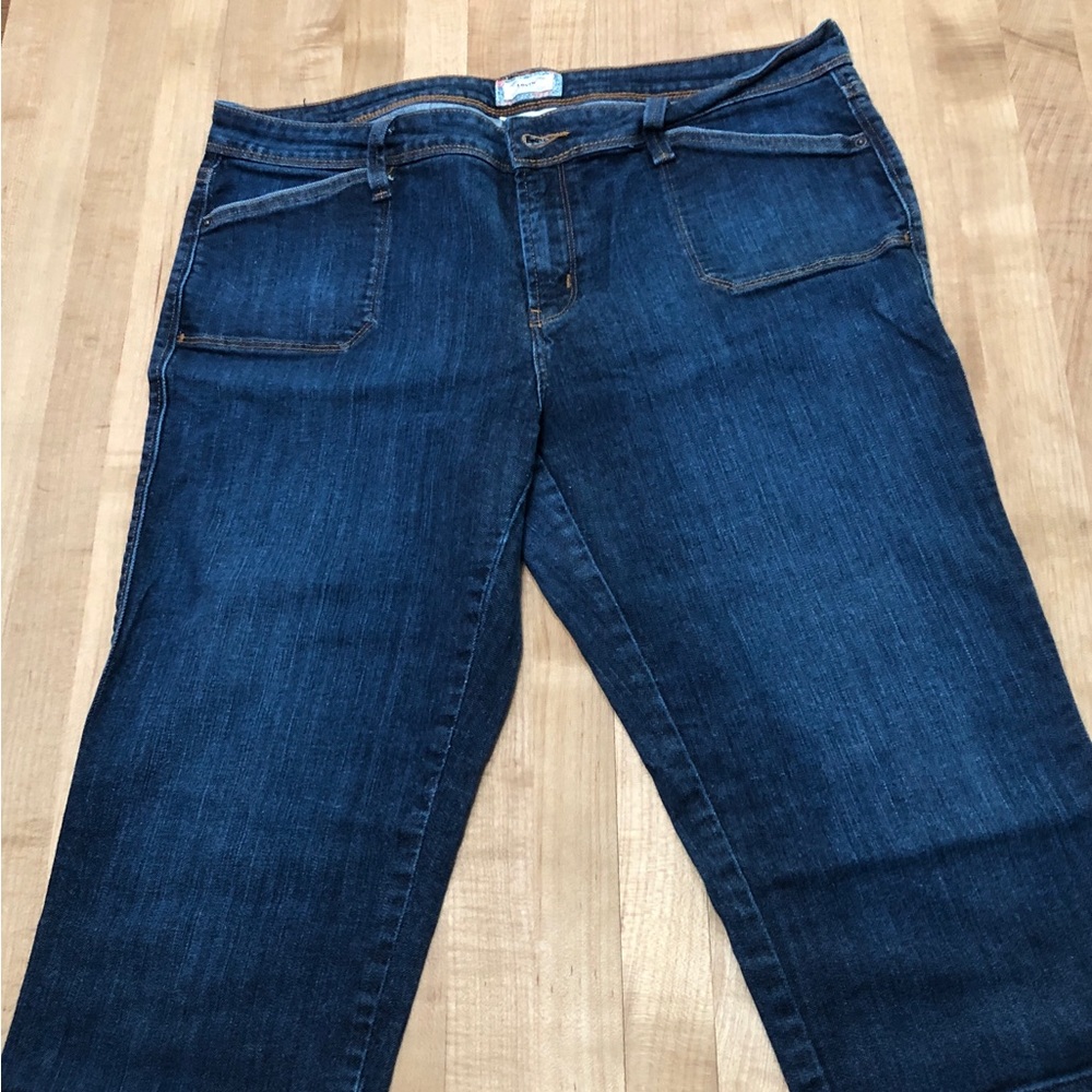 Women's Levi's 545 Capri Jeans Soft Dark Blue Denim Midrise Cotton Stretch 14